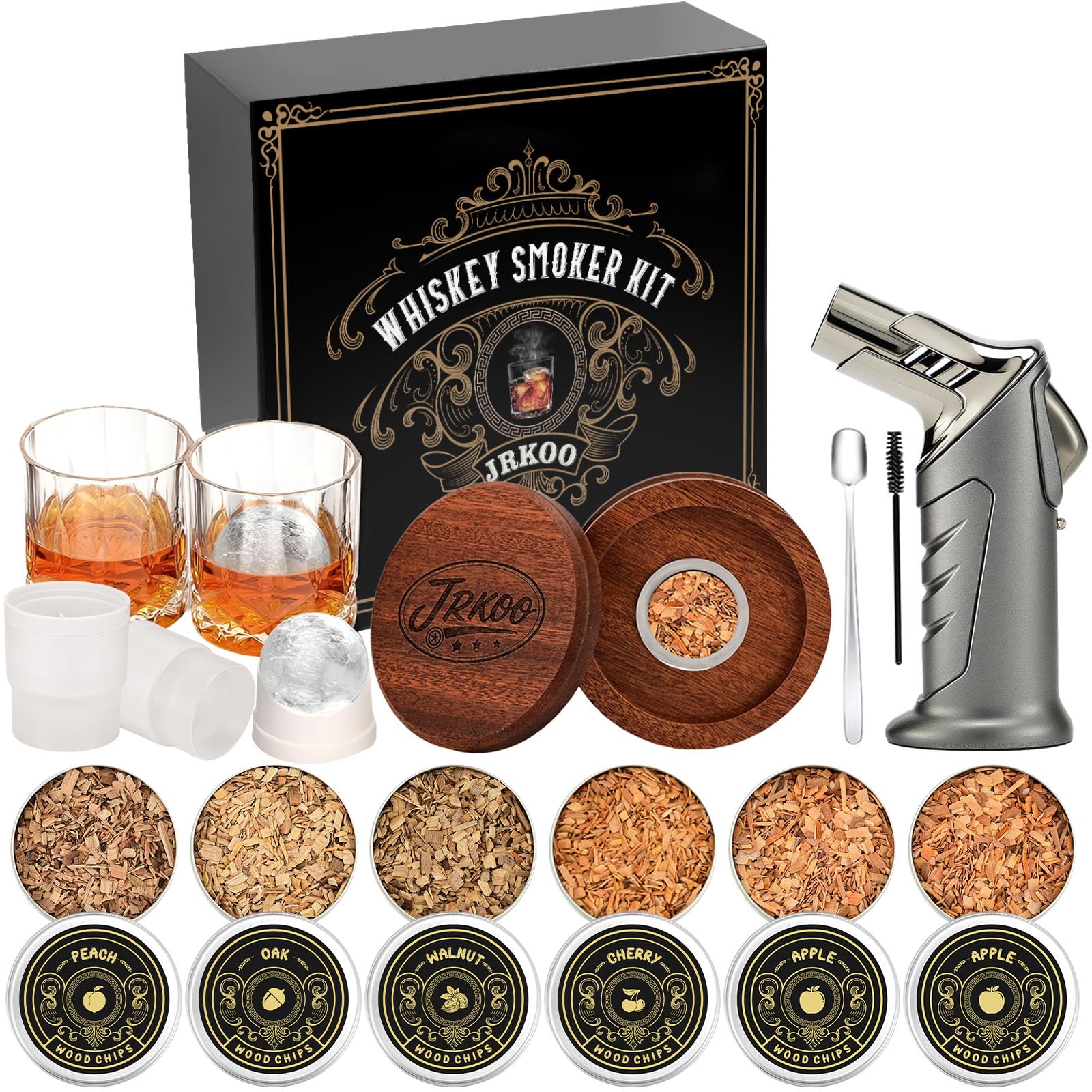 Amazon.com: Whiskey Smoker Kit with Torch - 6 Natural Wood Chips